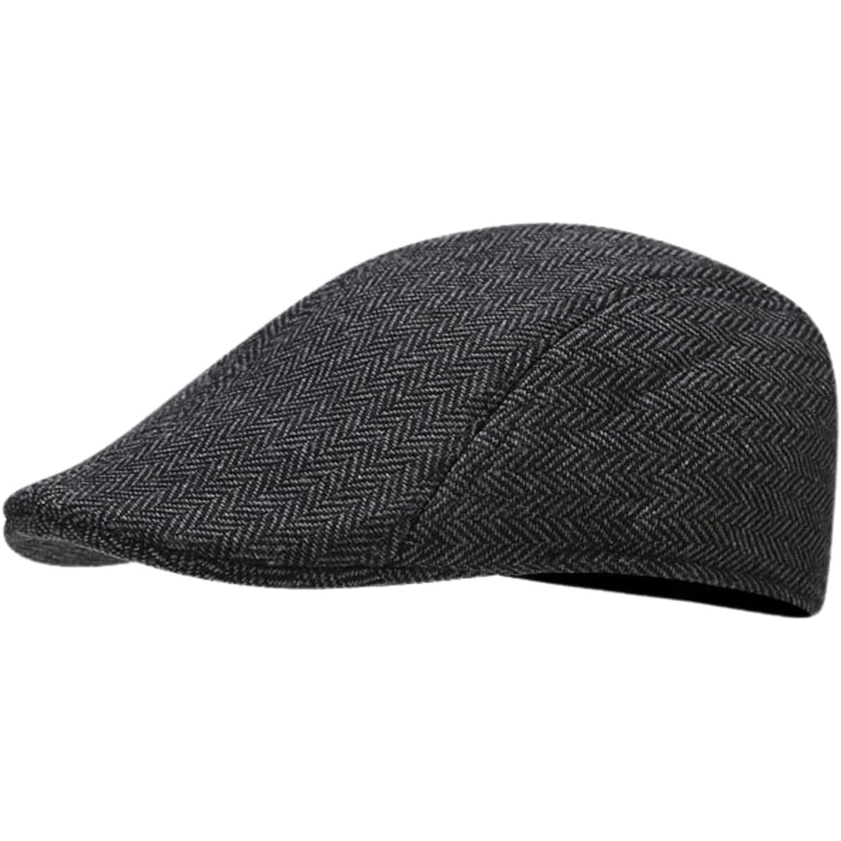 Classic Herringbone Plaid Flat Cap – Unisex Newsboy Hat